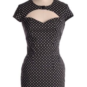 Black&White Polkadot vintage style pencil dress